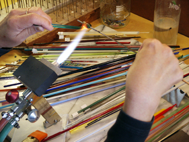 Jan doing that lampworking thing