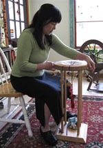 Japanese Kumihimo braiding on a Marudai for Jan's unique jewelry designs