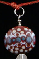 Kumihimo tradional yatsu-oimatsu silk braid, silver findings, silver, glass beads, flameworked Moretti glass focal bead.